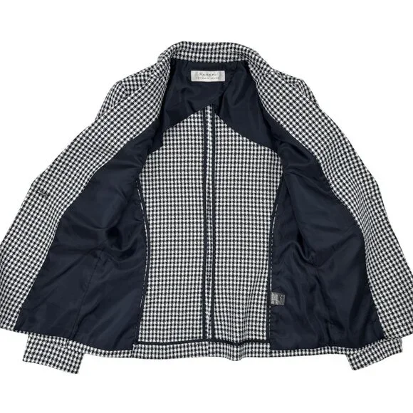 Tahari Size S Woman Arthur S. Levine Womens Black & White Houndstooth Blazer - Picture 3 of 9